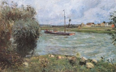 Ufer der Oise in Pontoise von Camille Jacob Pissarro